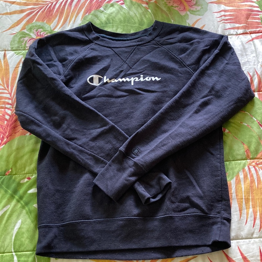 CHAMPION Crew Neck Black Sweatshirt